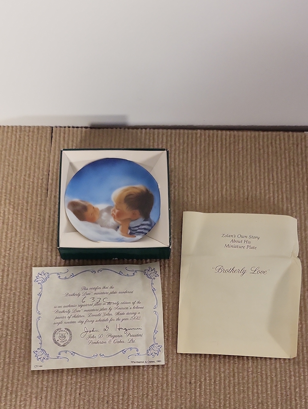 Donald Zolan "Brotherly Love" Collector Plate